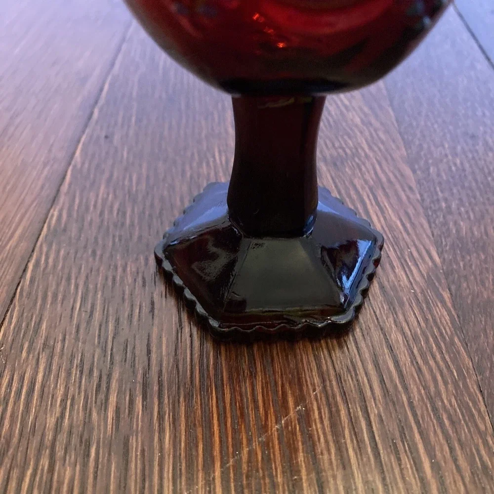 Avon 1876 Cape‎ Cod Collection Ruby Red Wine Goblet 4 1/2
